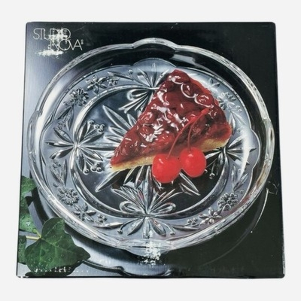 Vintage Studio Nova Sommerset Crystal Dessert Bowl 7" Japan Serving Dish NIB